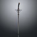 Medieval Weapon Sword With Ornate Hilt And Polished Steel Blade Design