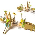 Animal Park Elephant Giraffe Slide Climbing Park Features Combination Jungle Park 3d model