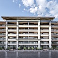 New Chinese Style Overlapping Villa New Asia Small High-rise House Multi-storey Residential Building 3d model