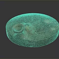 Ancient Ceramic Sculpture with Circular Shape Textured Surface Handle and Opening