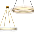 Modern Transparent Circular Pendant Lights With Metallic Frame And Illuminated Glow Design