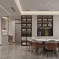 Modern Living and Dining Room Interior With Sofa Coffee Table Area Rug And Fireplace