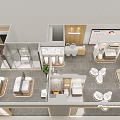 Modern Bathroom Store Featuring Glass Shower Enclosures Gray Walls White Vanity And Mirror