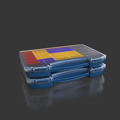 Durable Transparent Hardware Toolbox With Compartmentalized Sections And Locking Latches 3d model
