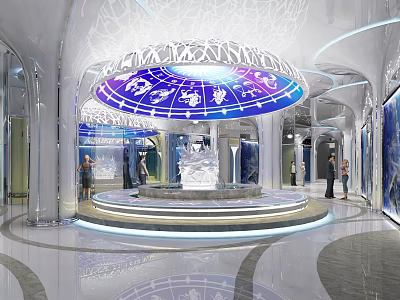 Modern KTV Interior Design With Luxury Lighting And Circular Stage Lounge 3d model