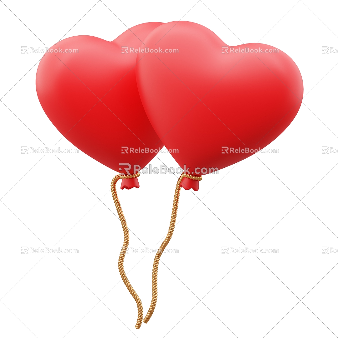 Modern love balloon cartoon love balloon 3d model