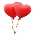 Modern love balloon cartoon love balloon 3d model