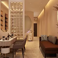 Elegant Beauty Hair Salon Interior With Comfortable Chairs And Stylish Decorative Shelves