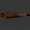 Handcrafted Red Tobacco Pipe With Gold Accents And Metal Mouthpiece