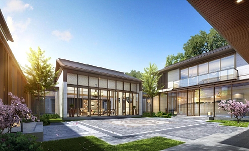 Garden-style Private Villa New Chinese-style Villa 3d model