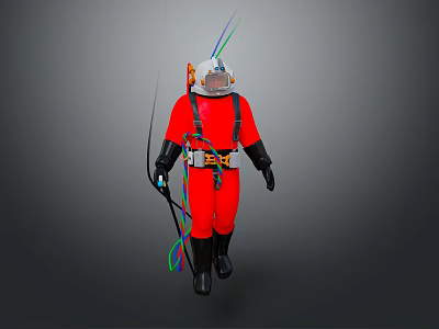 Tactical Weapon System For Operators In Red Protective Suit With Helmet 3d model Tactical Weapon System For Operators In Red Protective Suit With Helmet 3d model