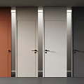Modern Hinged Doors With Various Colors And Smooth Finish For Interior Design 3d model