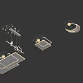 Modern Home Ceiling Lights With Square Circular Ring Shapes And Starry Illuminated Details