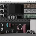 Game equipment game machine hole board switch ps5 xbox keyboard mouse headset camera audio 3d model