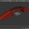 Modern Arched Bridge With Gray Concrete Structure And Black Metal Railings