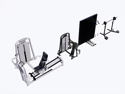 Professional Gym Fitness Equipment Including Leg Press Smith Machine Squat Rack And Bench 3d model