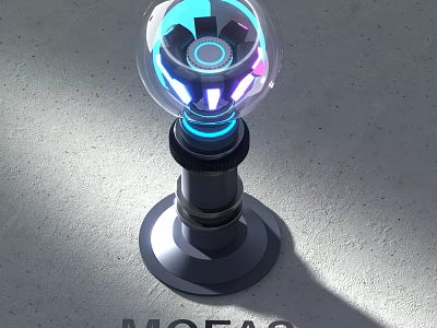 Decorative Light With Modern Design Transparent Sphere And Colorful LED Glow 3d model