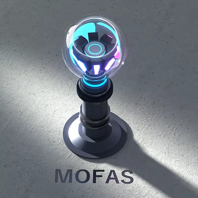 Decorative Light With Modern Design Transparent Sphere And Colorful LED Glow 3d model