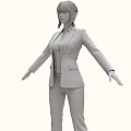 Professional Woman In Black Blazer And White Shirt Against Black Background