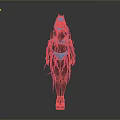 Glowing Blue Humanoid Figure In Fringe Decorated Costume With Headdress Top Shorts And Shoes