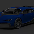 Stylish Blue Sports Car With Sleek Aerodynamic Design And Black Stripes