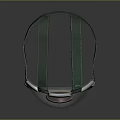 Clear Transparent Face Shield With Green Straps And Golden Frame Design