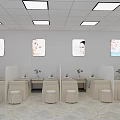Elegant SPA Treatment Stations With Tables Stools Facial Images And Square Ceiling Lights