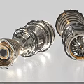 Aero Engine Turbine Components With Complex Metallic Structure And Internal Blades Design 3d model