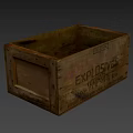 Old Wooden Crate With EXPLOSIVE Label And Rustic Design For Storage 3d model