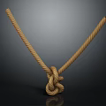 V Shaped Knotted Brown Rope With Tightly Tied Knot Isolated On Dark Background