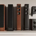 High Quality Home Audio Speakers Floor Standing And Bookshelf Models With Wooden And Black Finishes