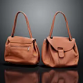 Stylish Brown Leather Handbags With Zipper Pocket And Buckle Closure Design