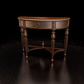 Classic Wooden Entryway Side Cabinet With Ornate Carved Legs And Drawer Design