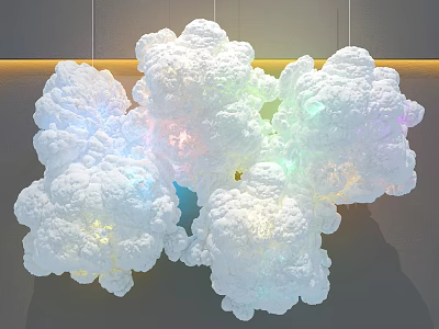 Abstract Cloud Shaped Pendant Light With Colorful Lighting For Modern Artistic Interior 3d model