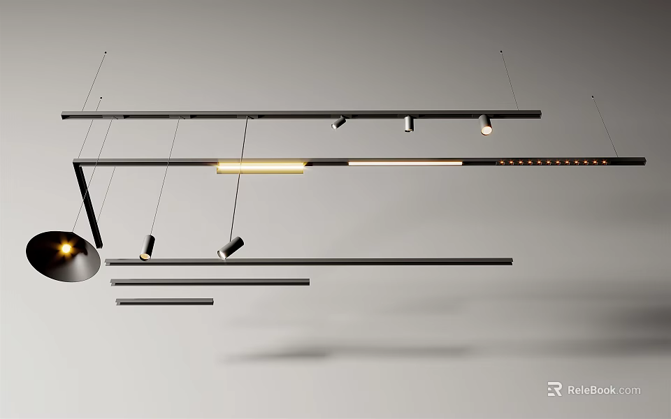Modern Downlights And Spotlights With Sleek Design For Contemporary Home Ceiling Lighting 3d model 