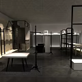 Guys & Soul Clothing Store Modern Interior With Chandelier Glass Display Cases And Clothing Racks