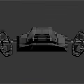 Futuristic Advanced Cosmic Spaceship Design With Metallic Structure And Aerodynamic Shape