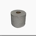 A Single Roll of White Patterned Toilet Paper on Green Background