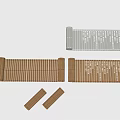Bamboo Scroll Books Magazines With Striped Design And Natural Tones
