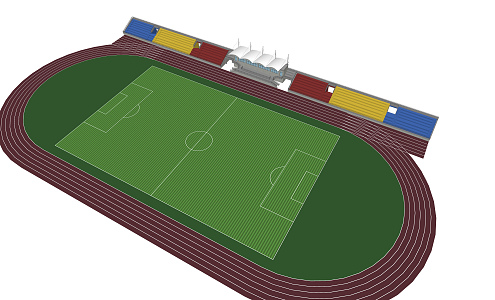 modern football stadium stands 3d model