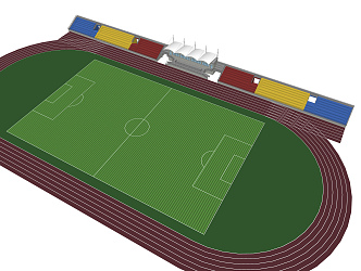 modern football stadium stands 3d model