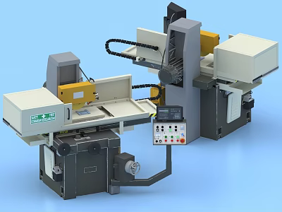 Precision Industrial Grinding Machinery With Control Panel Worktable And Mechanical Arm 3d model