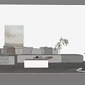 Modern corner sofa combination 3d model