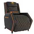 COUGAR Modern Black Orange Diamond Quilted Recliner Chair With Stitching Accent