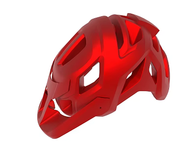Red Sports Helmet Design With Ventilation Holes And Lightweight Structure 3d model