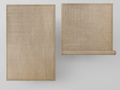 Jute Material Square Carpet With Textured Surface For Living Room Use 3d model