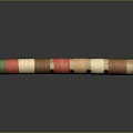 Hand Painted Wooden Flute With Colorful Stripes As Instrument Art Supplies