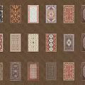 Square Rugs With Various Patterns And Colorful Designs For Home Decor 3d model