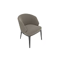 Light Gray Fabric Accent Chair with Black Legs and Modern Design