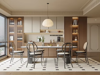 French Middle Style Restaurant 3d model
